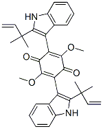 2,5-Bis[2-(1,1-dimethyl-2-propenyl)-1H-indol-3-yl]-3,6-dimethoxy-2,5-cyclohexadiene-1,4-dione Structure