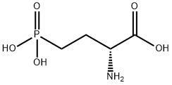 (R)-2-アミノ-4-ホスホノブタン酸 化学構造式