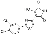 3-[2-(3,4-ジクロロフェニル)-4-チアゾリル]-4-ヒドロキシ-1H-ピロール-2,5-ジオン 化学構造式