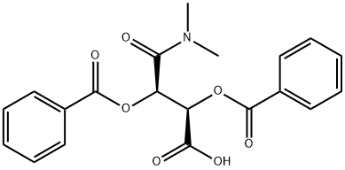 (-)-O,O'-ジベンゾイル-L-酒石酸 モノ(ジメチルアミド) 化学構造式
