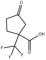 Cyclopentanecarboxylic acid, 3-oxo-1-(trifluoromethyl)- Structure