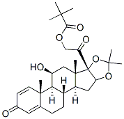 2,2-ジメチルプロパン酸11β-ヒドロキシ-16α,17-[(1-メチルエチリデン)ビス(オキシ)]-3,20-ジオキソプレグナ-1,4-ジエン-21-イル 化学構造式