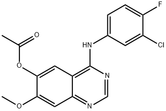 4-(3-氯-4-氟苯氨基)-7-甲氧基喹唑啉-6-醇乙酸酯,788136-89-0,结构式