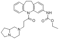 Carbamic acid, (5-(3-(hexahydropyrrolo(1,2-a)pyrazine-2(1H)-yl)-1-oxop ropyl)-10,11-dihydro-5H-dibenz(b,f)azepin-3-yl)-, ethyl ester Structure