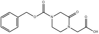 2-氧代-4-[(苯甲氧基)羰基]-1-哌嗪乙酸 结构式