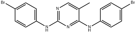 N2,N4-Bis-(4-bromo-phenyl)-5-methyl-pyrimidine-2,4-diamine Struktur