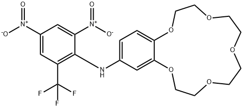 N-(2,4-二硝基-6-(三氟甲基)苯基)-2,3,5,6,8,9,11,12-八氢苯并[B][1,4,7,10,13]五氧杂环十五烷-15-胺, 78857-86-0, 结构式