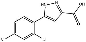 5-(2,4-ジクロロフェニル)-1H-ピラゾール-3-カルボン酸 化学構造式