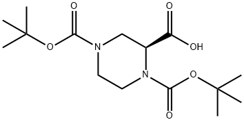 (S)-1,4-N-Diboc-2-piperazine-2-carboxylic acid Structure