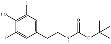 N-TERT-ブチルトキシカルボニル3,5-ジヨードチラミン 化学構造式