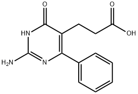3-(2-amino-4-oxo-6-phenyl-1H-pyrimidin-5-yl)propanoic acid 化学構造式