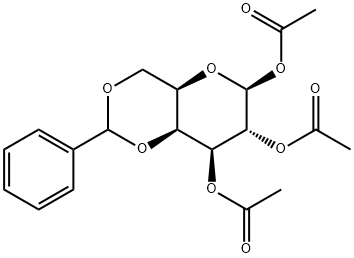 4,6-O-(苯基亚甲基)-BETA-D-吡喃半乳糖三乙酸酯 结构式