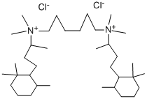 N,N,N',N'-テトラメチル-N,N'-ビス[1-メチル-3-(2,2,6-トリメチルシクロヘキシル)プロピル]-1,6-ヘキサンジアミニウム·2クロリド 化学構造式