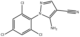 5-アミノ-4-シアノ-1-(2,4,6-トリクロロフェニル)ピラゾール 化学構造式