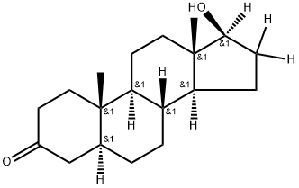 5Α-アンドロスタン-17Β-オール-3-オン-16,16,17-D3 化学構造式