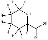 DL‐2‐ピペリジン‐D9‐カルボン酸 化学構造式
