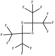 2,2,4,4-テトラキス(トリフルオロメチル)-1,3-ジチアシクロブタン 化学構造式