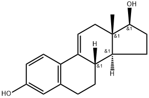 1,3,5(10),9(11)-エストラテトラエン-3,17β-ジオール 化学構造式
