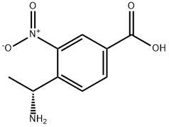 Benzoic acid, 4-(1-aminoethyl)-3-nitro-, (R)- (9CI) 化学構造式