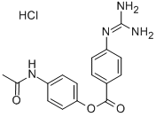 4'-ACETAMIDOPHENYL 4-GUANIDINOBENZOATE HYDROCHLORIDE Struktur