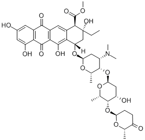 2-ヒドロキシアクラシノマイシンA 化学構造式