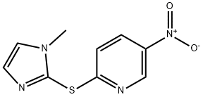 2-(1-Methyl-1H-imidazol-2-ylsulfanyl)-5-nitro-pyridine 化学構造式
