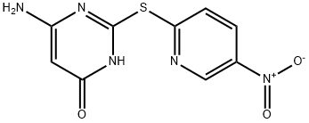 6-Amino-2-(5-nitro-pyridin-2-ylsulfanyl)-3H-pyrimidin-4-one Structure