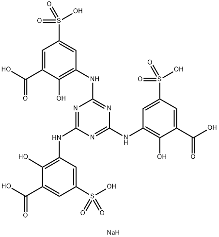 3,3',3''-(1,3,5-TRIAZINE-2,4,6-TRIYLTRIIMINO)TRIS[2-HYDROXY-5-SULFO-BENZOIC ACID TRISODIUM SALT Struktur