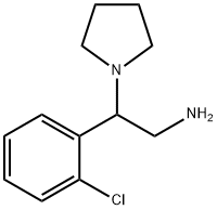 2-(2-クロロフェニル)-2-ピロリジン-1-イルエタンアミン 化学構造式