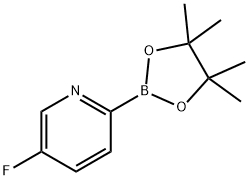 5-フルオロ-2-(4,4,5,5-テトラメチル-1,3,2-ジオキサボロラン-2-イル)ピリジン 化学構造式
