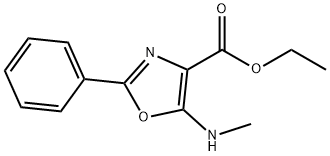 ETHYL 5-(METHYLAMINO)-2-PHENYLOXAZOLE-4-CARBOXYLATE 结构式