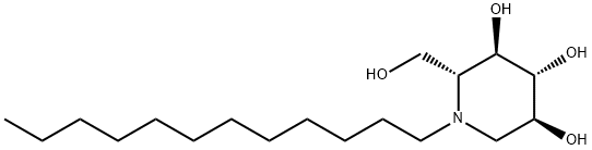 N-十二烷基脱氧野尻霉素, 79206-22-7, 结构式