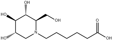 N-5-カルボキシペンチル-1-デオキシノジリマイシン 化学構造式