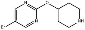 5-ブロモ-2-(ピペリジン-4-イルオキシ)ピリミジン 化学構造式