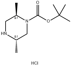 (2R,5S)-1-BOC-2,5-ジメチルピペラジン塩酸塩 化学構造式