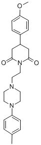 4-(4-Methoxyphenyl)-1-(2-(4-(4-methylphenyl)-1-piperazinyl)ethyl)-2,6- piperidinedione Struktur