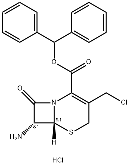 7-氨基-3-氯甲基-3-头孢-4-羧酸二苯甲酯盐酸盐,79349-53-4,结构式
