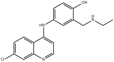 4-[(7-クロロ-4-キノリル)アミノ]-2-アミノメチルフェノール 化学構造式