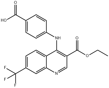 4-((3-(Ethoxycarbonyl)-7-(trifluoromethyl)quinolin-4-yl)amino)benzoic acid,793627-43-7,结构式