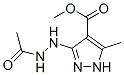 1H-Pyrazole-4-carboxylicacid,3-(2-acetylhydrazino)-5-methyl-,methylester(9CI),793653-12-0,结构式