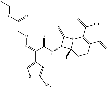 (6R,7R)-7-[[(2Z)-2-(2-AMino-4-thiazolyl)-2-[(2-ethoxy-2-oxoethoxy)iMino]acetyl]aMino]-3-ethenyl-8-oxo-5-thia-1-azabicyclo[4.2.0]oct-2-ene-2-carboxylic Acid Struktur