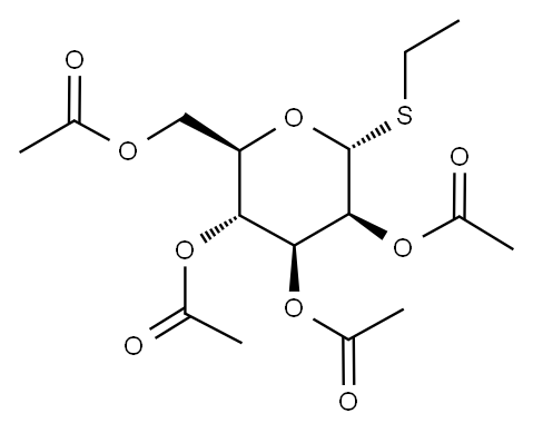 エチル2-O,3-O,4-O,6-O-テトラアセチル-1-チオ-α-D-マンノピラノシド 化学構造式