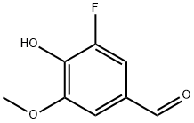 3‐フルオロ‐4‐ヒドロキシ‐5‐メトキシベンズアルデヒド 化学構造式