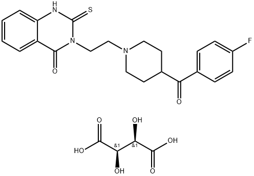 3-[2-[4-(4-fluorobenzoyl)piperidino]ethyl]-2,3-dihydro-2-thioxoquinazolin-4(1H)-one [R-(R*,R*)]-tartrate Structure