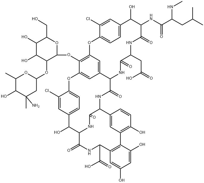 23-De(aMinocarbonyl)-23-carboxy VancoMycin Struktur