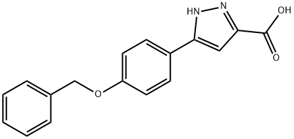 5-(4-ベンジルオキシフェニル)-1H-ピラゾール-3-カルボン酸 化学構造式