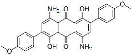 4,8-diamino-1,5-dihydroxy-2,6-bis(4-methoxyphenyl)anthraquinone Struktur