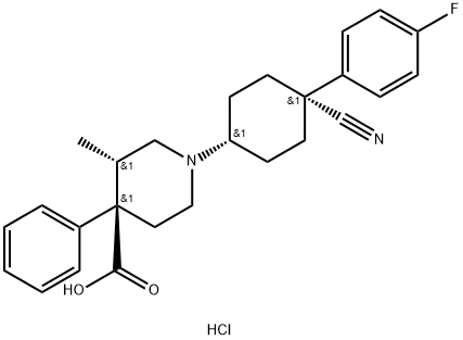1-(4-Cyano-4-(4-fluorophenyl)cyclohexyl)-3-methyl-4-phenylpiperidine-4-carboxylic acid monohydrochloride