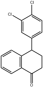3,4-ジヒドロ-4-(3,4-ジクロロフェニル)ナフタレン-1(2H)-オン 化学構造式