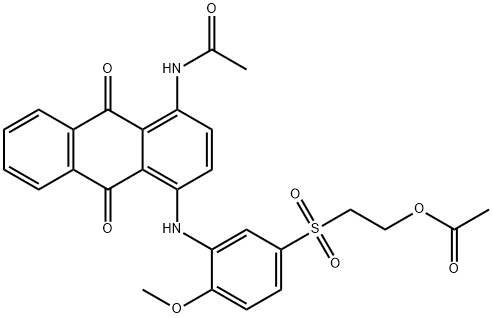 2-[[3-[(4-acetamido-9,10-dihydro-9,10-dioxo-1-anthryl)amino]-4-methoxyphenyl]sulphonyl]ethyl acetate Struktur